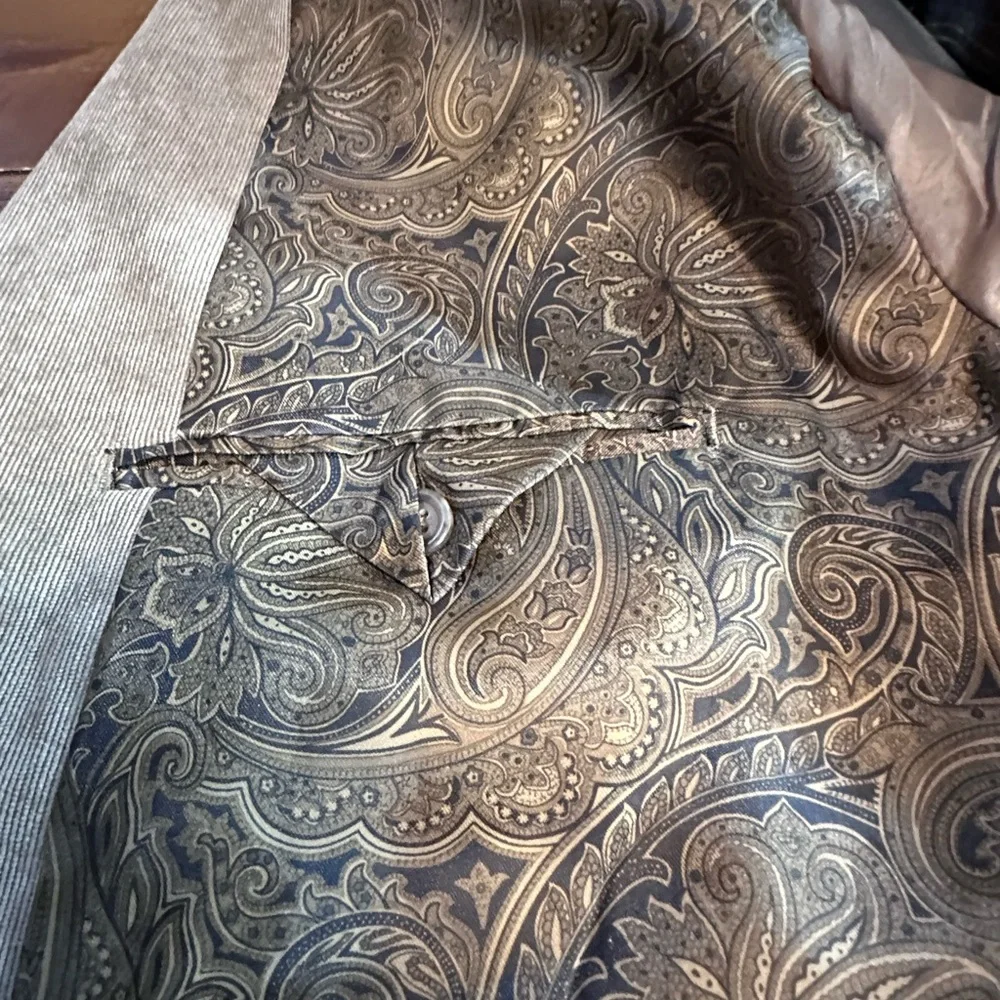 Lauren Ralph Lauren Men’s Corduroy Blazer Beige Paisley Lined 50R‎ Sport Coat